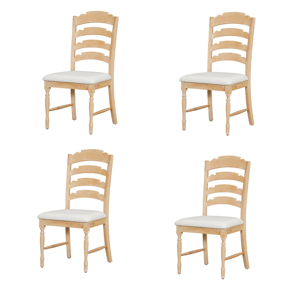 English Elm TOPMAX Vintage 9-Piece Extendable Dining Set with 23.6" Removable Leaf and 8 Upholstered Chairs SP000057AAA