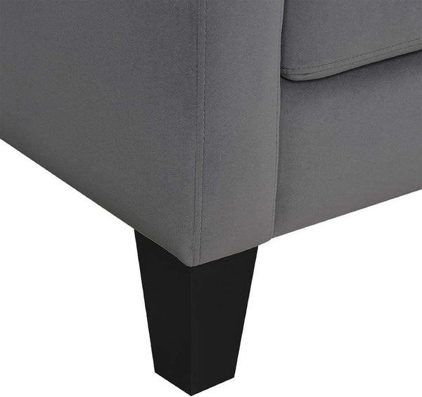 English Elm 1pc Mid-century Modern Accent Chair Microfiber Upholstery Tapered Legs Cozy Seating Gray B011P201583
