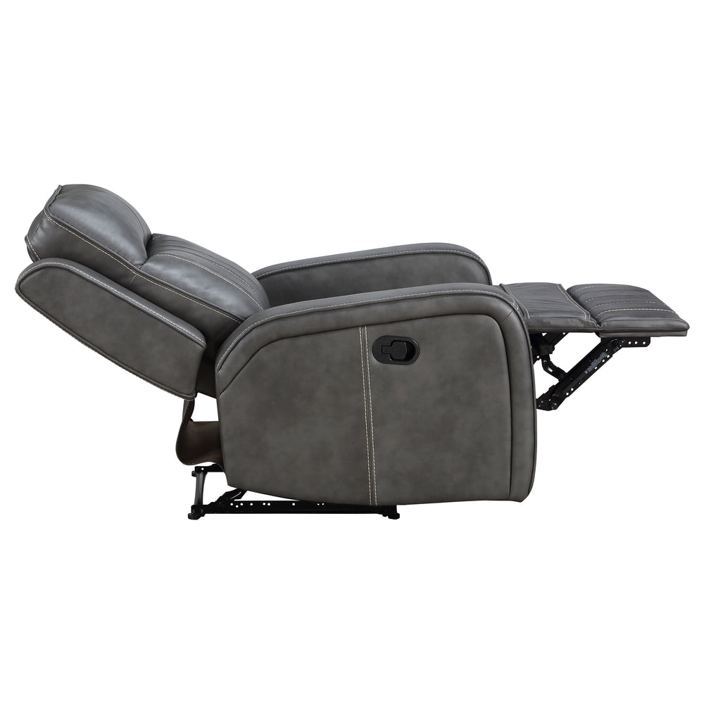 English Elm Forrest Grey Recliner Chair - Luxe Comfort With Modern Design, Plush Support & Easy-Clean Faux Leather B062P354047
