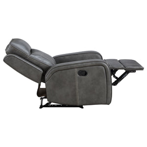 English Elm Forrest Grey Recliner Chair - Luxe Comfort With Modern Design, Plush Support & Easy-Clean Faux Leather B062P354047
