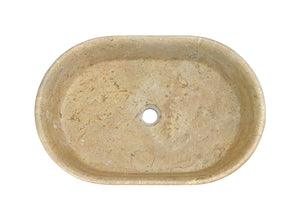 English Elm Gold Marble Vessel Sink - Luxurious Natural Stone With Warm Veining, Polished Finish, 23.6X15.7 Inches W1696P333272