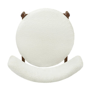 English Elm Christopher Knight Home® - Mid Century Modern Dining Chairs - Walnut & Beige Comfort With Sculpted Back For Versatile Use N771P205425T