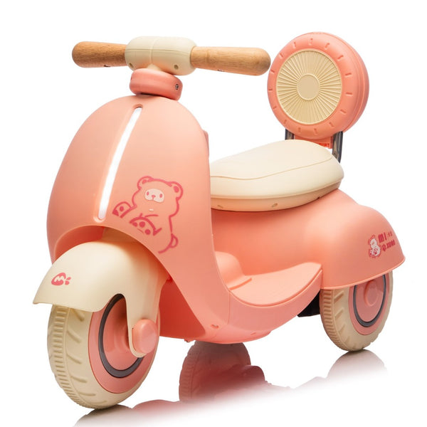 English Elm 12v Kids Electric Tricycle Toddler Ride on Scooter Wooden Handle Parental Remote Control Pink W1578P381428