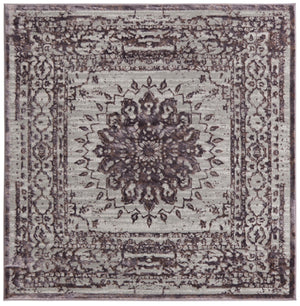 Unique Loom Aberdeen Derbyshire Machine Made Medallion Rug Violet, Ivory/Beige 5' 3" x 5' 3"