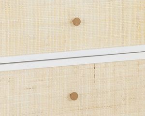 Sunpan Tierra Dresser - Coastal-Inspired Elegance with Rattan Detailing and Soft-Close Drawers for Style Large - 80W x 21D x 34H