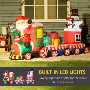 English Elm Outsunny 8Ft Inflatable Christmas Train With Santa, Snowman, Penguin & Gifts – Led Yard Decor! W2225P229102-GIGA