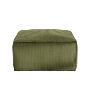 English Elm Upholstered Corduroy Square Ottoman with Pocket Coil Support for Living Room Use N757P180768E