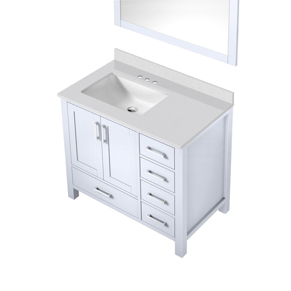English Elm White Bath Vanity With Cultured Marble Top & 34" Mirror - Stylish Storage For Elegant Bathrooms B2731S00780-GIGA