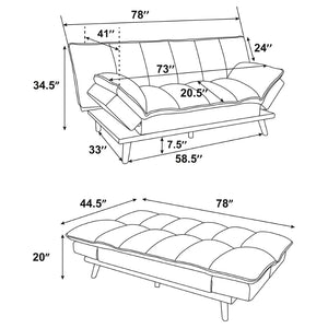 English Elm Fullerton Velvet Channel Tufted Convertible Sleeper Sofa with Splayed Legs for Studio Spaces B062P447778