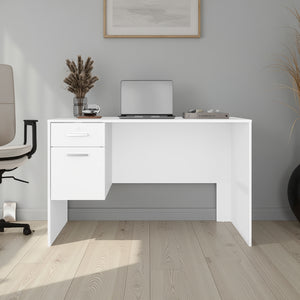 English Elm Desk, Modern White Engineered Wood 2-Drawer Office Desk 47.2" W Storage Surface for Home Workspaces B097P369441