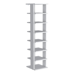 English Elm Banks Vertical Shoe Rack Organizer 7-Shelf White Engineered Wood Space-Saving Durable Storage Unit B092P306241