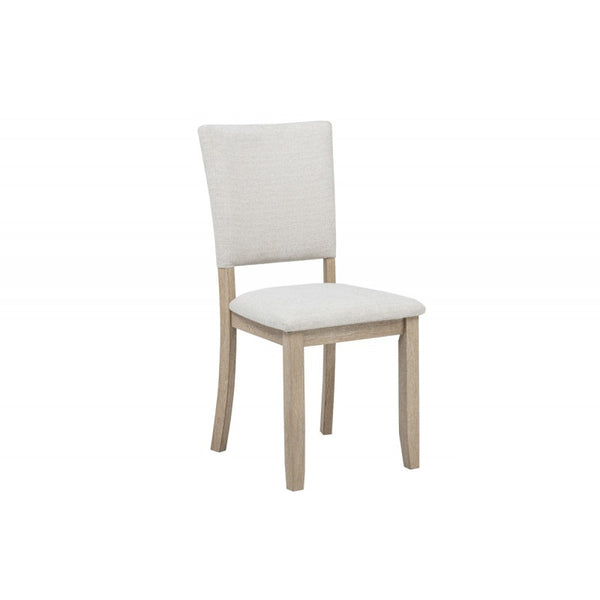 English Elm Light Oak Wood Dining Chairs Set of 2 with Beige Upholstered Soft Cushions, Coastal-Modern Comfort Design B011P373679