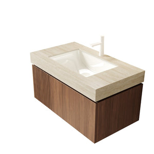 English Elm 36" Muri White Oak Plywood Bathroom Cabinet with Soft Close Doors and Drawer W2615P357188