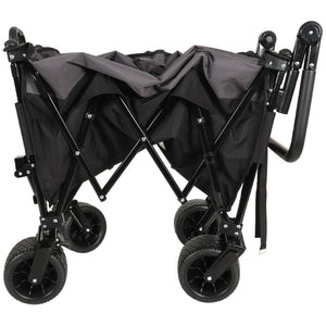 English Elm Multi-functional Folding Wagon with All-terrain Wheels Adjustable Handle Outdoor Hauler W2932P289380