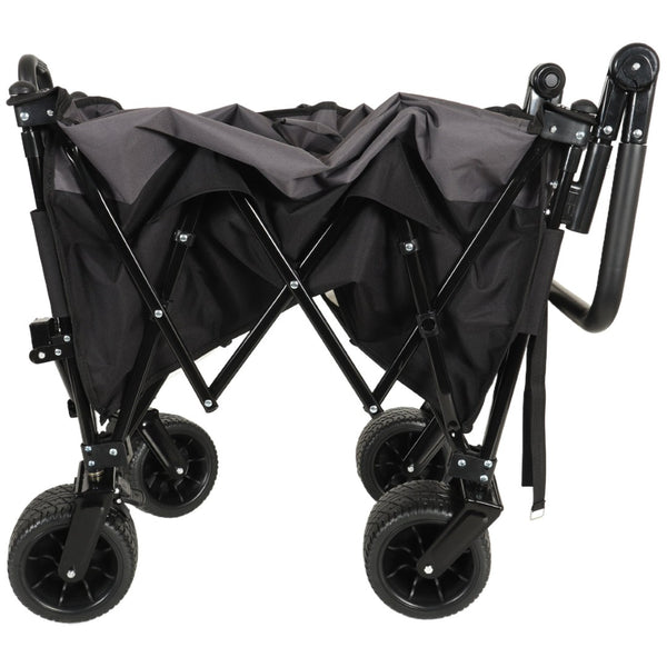 English Elm Multi-functional Folding Wagon with All-terrain Wheels Adjustable Handle Outdoor Hauler W2932P289380