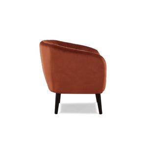 English Elm 1pc Barrel Accent Chair Rounded Back Plush Upholstery Mid-century Living Room Seat B011P479022