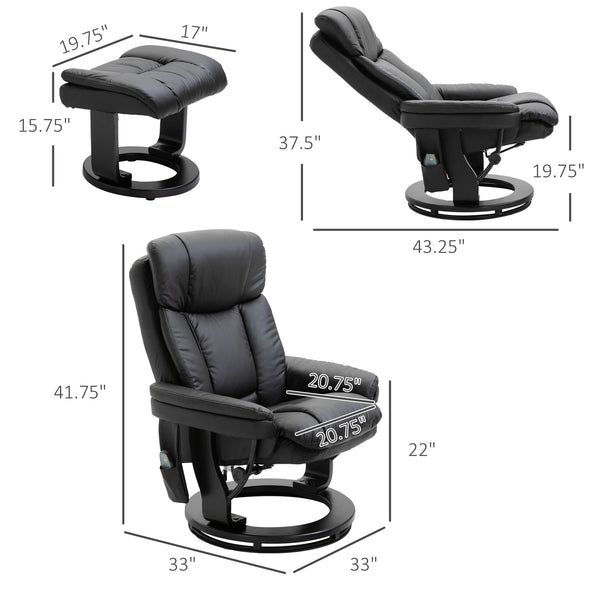 English Elm HOMCOM Electric Lift Recliner Chair with Remote Control, Supportive Foam & Pocket Storage for Seniors Black W2225P217949