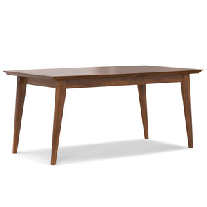 English Elm Draper Mid-Century Extendable Dining Table 66–84" x 40" Walnut Veneer, Solid Rubberwood Legs, Durable Lace B136P266896
