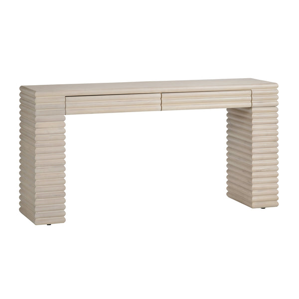 Crestview Collection Coastal Accent Tables - Bayur Wood Console With Drawers, Minimalist Design For Modern Living Rooms Cream Solid Wood Cvfdr1226