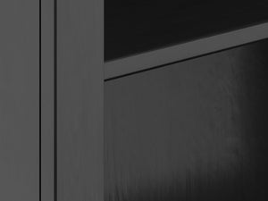 English Elm 72 72 inch High 5-Shelf Bookcase Black & Whiskey Two-Tone Finish, Farmhouse Style, Fully Assembled B108P160152