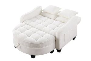 English Elm Two-Seater Chaise Lounge Sofa With Hidden Storage, Asymmetric Design & Plush Pillows For Comfort W487S00388-GIGA