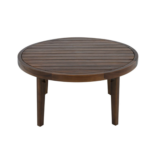 English Elm Outdoor Acacia Wood Loveseat Set with Rope Woven Panels and Matching Coffee Table Beige,Dark Brown N768P408131D