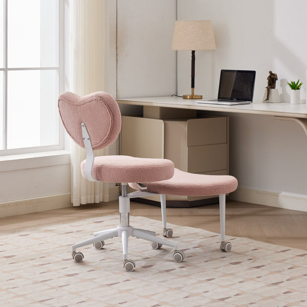 English Elm Meditation Chair Plus - Plus-Size Cross-Legged Swivel Seat with Memory Foam, Lumbar Support, Pink W1143P360516