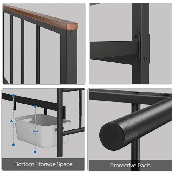 English Elm Metal Platform Bed Frame With Headboard, Sturdy Design, Under-Bed Storage, No Box Spring Needed, Full Size W57868845