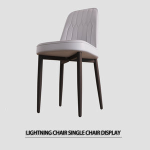 English Elm A Set Of 2 Modern Grey Dining Chairs With Pu Leather, Thick Cushions & Sturdy Black Metal Legs W2189140246