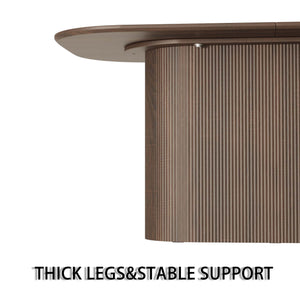 English Elm 63" Mid-Century Modern Brown Mdf Dining Table & 4 Beige Pu Chairs With Black Metal Legs Set W2189S00689