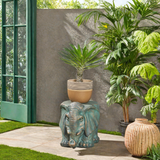 Christopher Knight Home® - Noble House - Godwin Outdoor Contemporary Lightweight Concrete Elephant Garden Stool, Copper Patina Finish