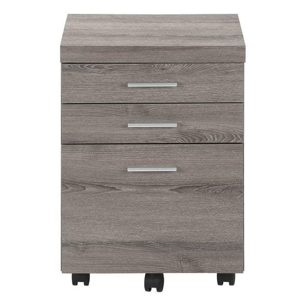 English Elm File Cabinet Mobile Rolling Storage with Smooth Glaze, Locking Casters & Legal Letter Drawers—Contemporary Appeal taupe 26 L x 21 W x 9 H B2710P219596