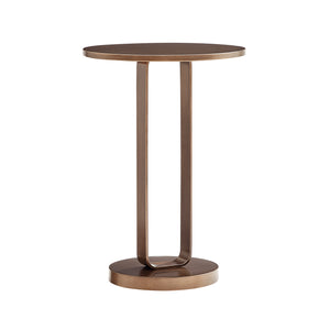 English Elm Tareel Sculptural Antique Bronze Round Accent Table with Open Oval Pedestal, 15.75" Top, Versatile B050P364436