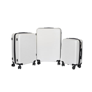 English Elm 2025 Hardshell Abs Luggage Set with Spinner Wheels and Built-in Lock for Secure Travel White W2710P459013