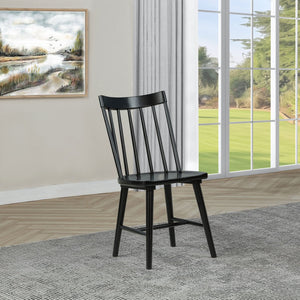 English Elm Carlos Windsor Spindle Back Rubberwood Dining Chairs Ergonomic Set of Two Black B062P447840