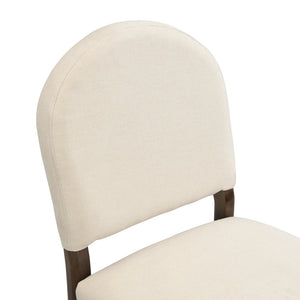 English Elm Christopher Knight Home® - Dining Mid Century Fabric Upholstered Armless Side Chairs Set of 2 with Rubberwood Frame and Tapered Legs, Comfortable Backrest, Easy Assembly Beige,Walnut N771P361492T