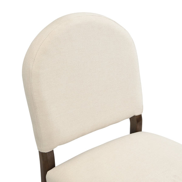 English Elm Christopher Knight Home® - Dining Mid Century Fabric Upholstered Armless Side Chairs Set of 2 with Rubberwood Frame and Tapered Legs, Comfortable Backrest, Easy Assembly Beige,Walnut N771P361492T