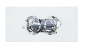 English Elm Finley Mirrored Silver Dining Table with 12mm Tempered Glass Top — Modern Glam, Sleek Reflective Design B2726S00207