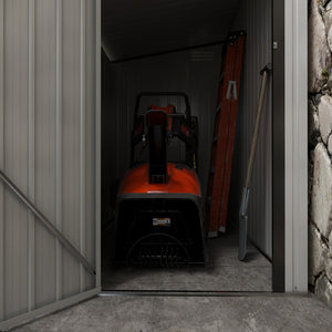 English Elm Outsunny Lean to Galvanized Steel Outdoor Storage Shed with Lockable Door and Air Vents W2225P229425