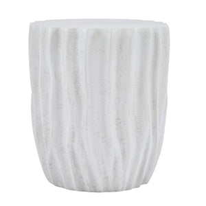 English Elm Tree Stump Mgo Accent Table Realistic Bark Texture Indoor Outdoor Rustic Side Antique White N776P372347W