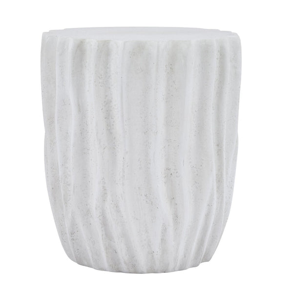 English Elm Tree Stump Mgo Accent Table Realistic Bark Texture Indoor Outdoor Rustic Side Antique White N776P372347W