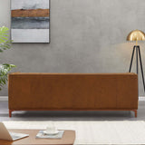 English Elm Ashcroft Furniture - Mara  Tufted Cognac Leather Sofa