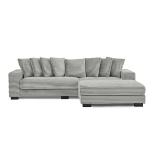 English Elm Corduroy Tufted Sleeper Sectional with Reversible Chaise for Modern Living Rooms W487S00367