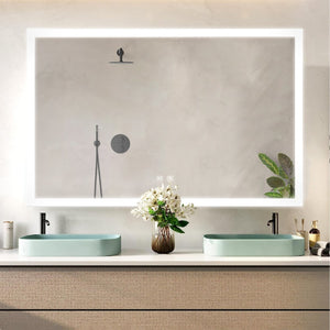 English Elm Aurorium Frameless Led Vanity Mirror with Defogger for Spa Bath or Double Sink B2731P478352