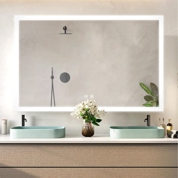 English Elm Aurorium Frameless Led Vanity Mirror with Defogger for Spa Bath or Double Sink B2731P478352