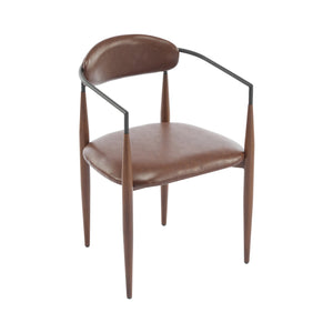 English Elm Christopher Knight Home® - Dining Arm Chairs Set Of 2 - Modern Dark Brown Upholstered Design With Iron Frame For Comfort N771P232981W