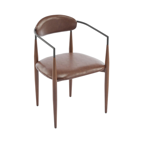 English Elm Christopher Knight Home® - Dining Arm Chairs Set Of 2 - Modern Dark Brown Upholstered Design With Iron Frame For Comfort N771P232981W