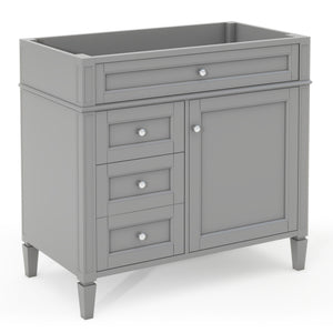English Elm 36'' Modern Bathroom Vanity Cabinet With 2 Drawers, Tip-Out Storage, Solid Wood Frame & More! N710P256582E