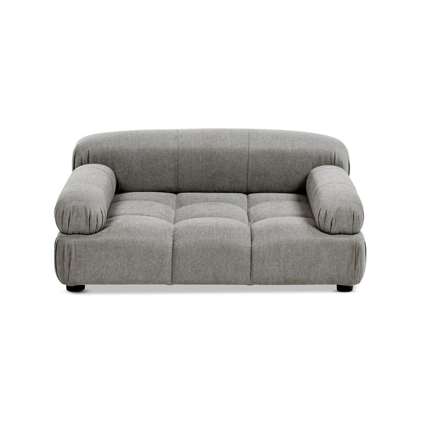 English Elm Marcel Tufted Velvet Pet Sofa Bed Bolstered Arms Stylish Small Medium Dogs Cats Gray B2719P448985