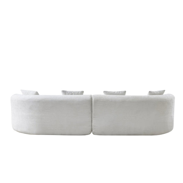English Elm 111" L Shaped Cloud Sofa Plush Chenille Upholstered High Density Foam Apartment Living Room Beige W1669S00057